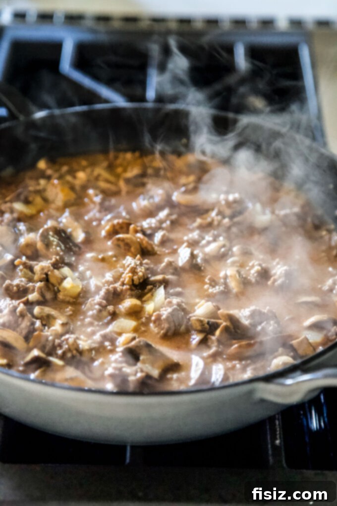 Beef Stroganoff French Bread Toasts before baking