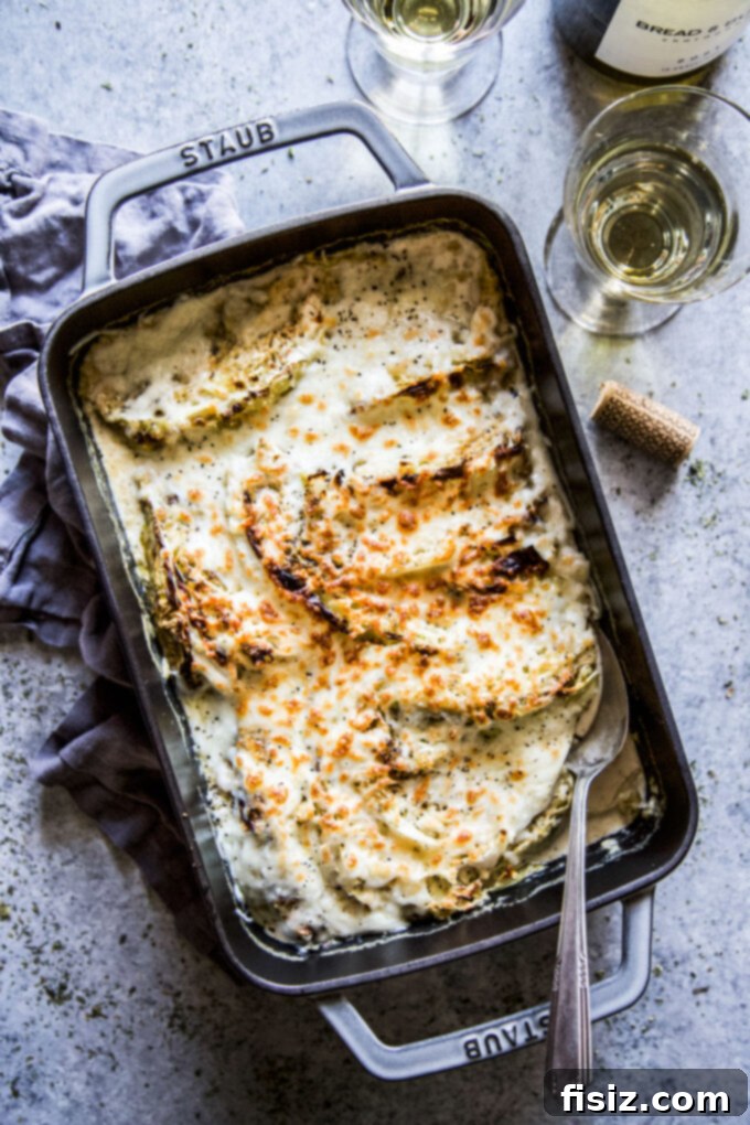 Golden Baked Cabbage Gratin 4 Crispy Cabbage Gratin Casserole www.thecuriousplate.com