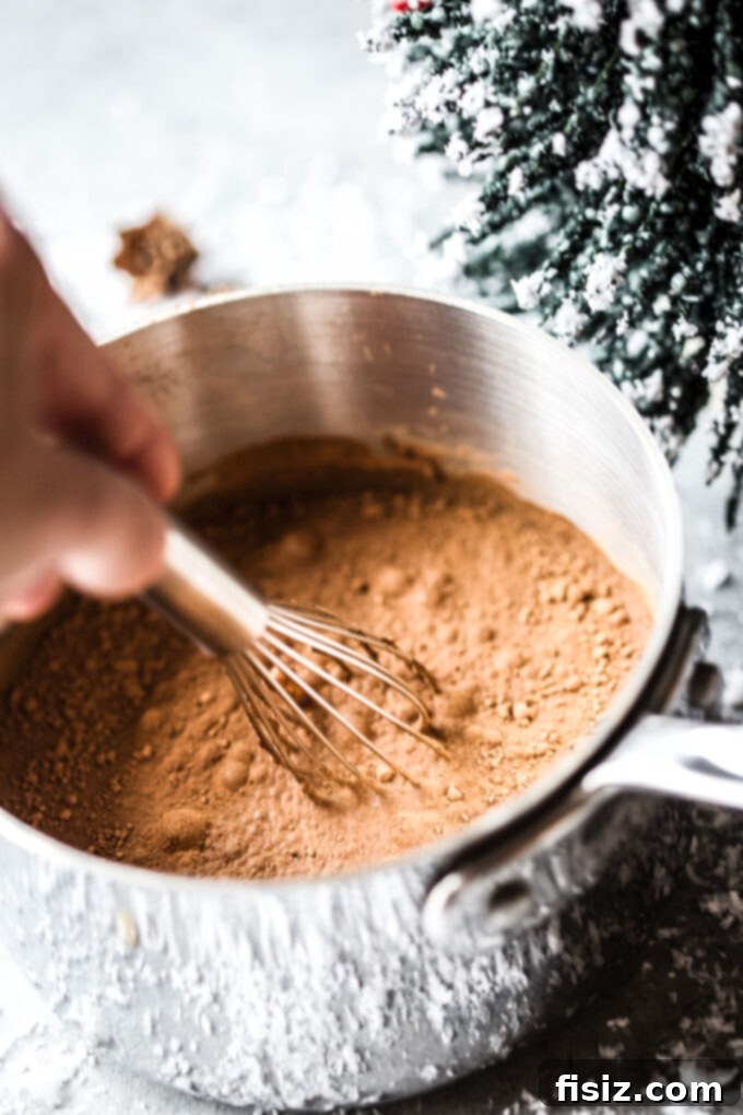 Decadent Tahini Hot Chocolate 5 easy tahini hot chocolate in a saucepan