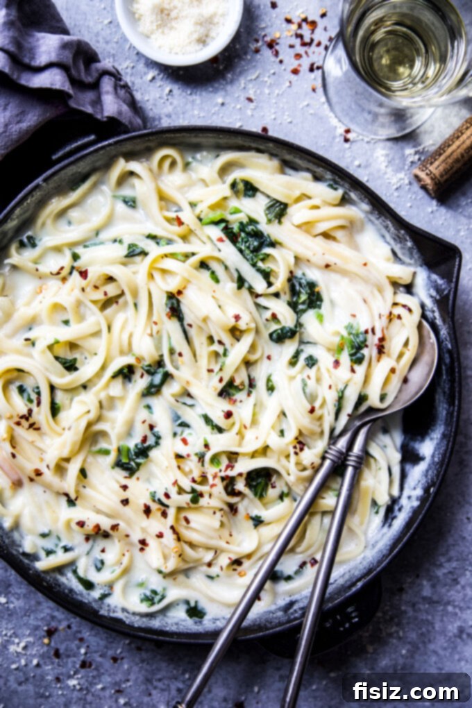Effortless Creamy Cottage Cheese Alfredo 8 Easy Cottage Cheese Fettuccine Alfredo garnished with fresh parsley and red pepper flakes