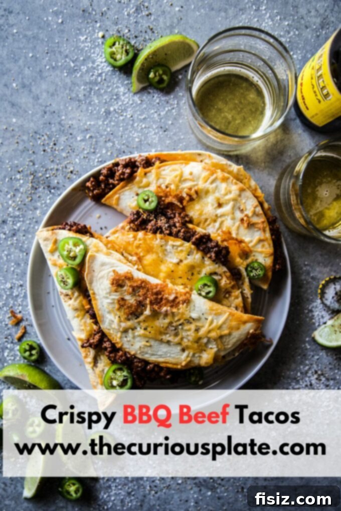 Smoky Brisket Tacos with a Crunchy Shell 10 crispy bbq beef tacos