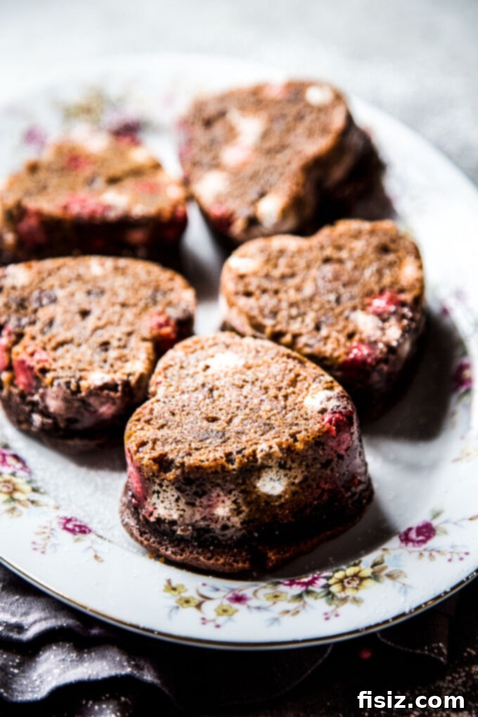 Sweetheart Brookies 4 heart-shaped molds filled with brookie ingredients