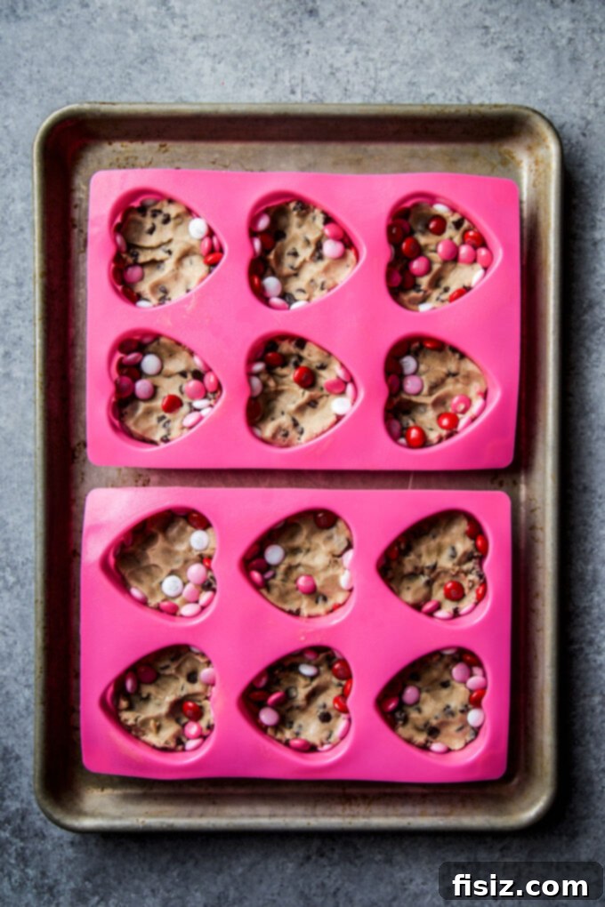 Sweetheart Brookies 6 cookie dough on top of the m&m's
