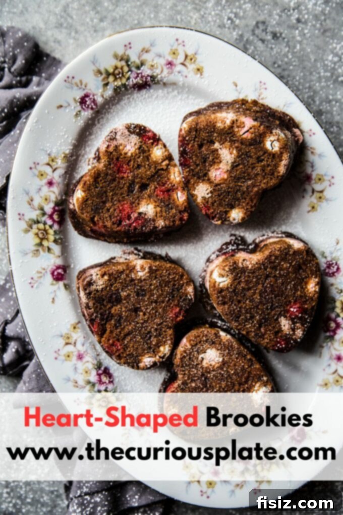 Sweetheart Brookies 10 heart-shaped brookies on a white plate