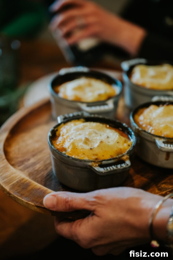 Individual American Lamb Shoulder Shepherd's Pie 16 An individual serving of Mini American Lamb Shoulder Shepherd's Pie, perfectly baked with a golden mashed potato crust.