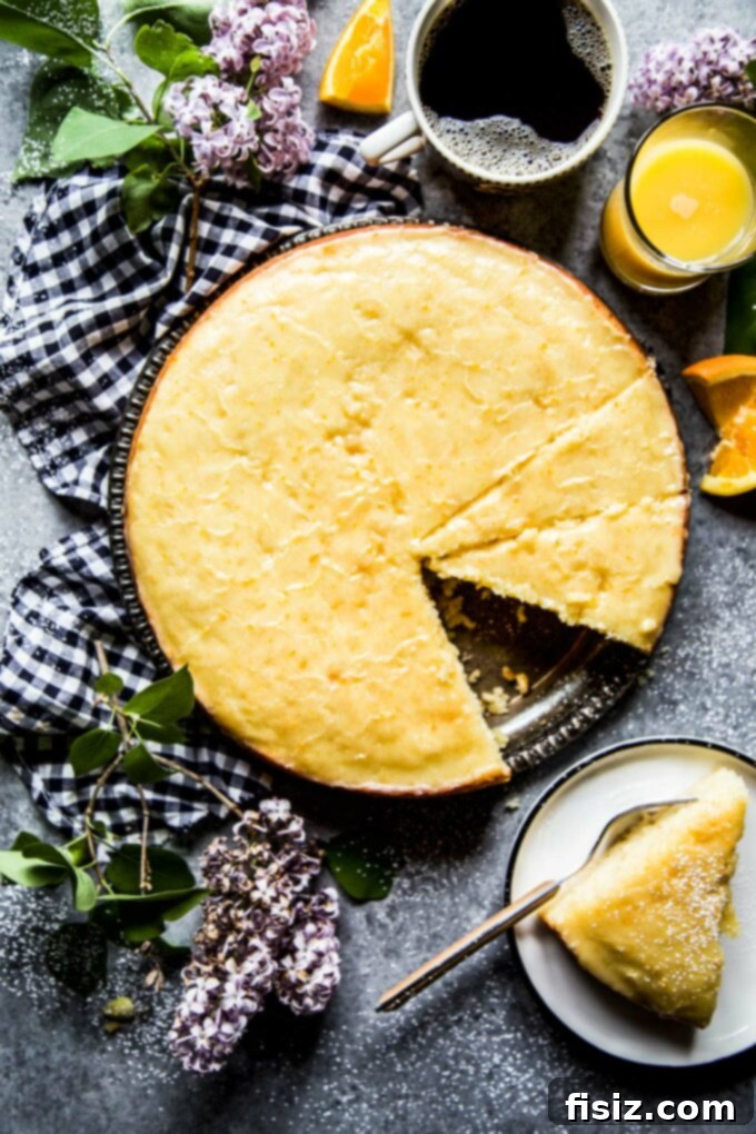 Velvety Citrus Ricotta Cake with a Bright Orange Drizzle 2 Delicious Citrus Ricotta Cake with Orange Glaze, ready to be served