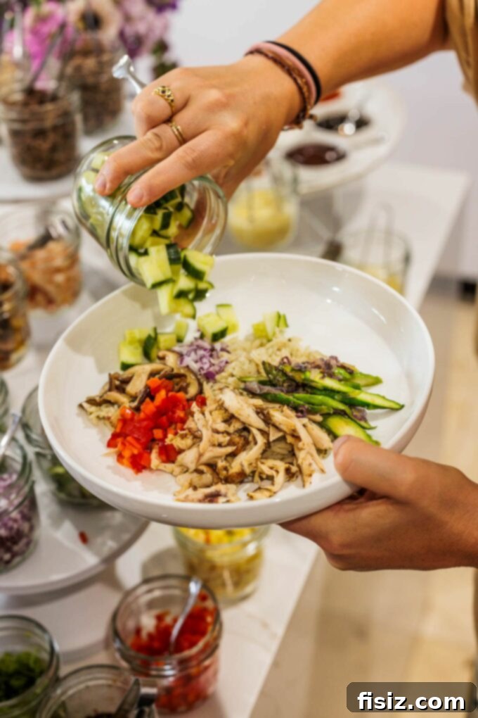 Elevate Your Outdoor Entertaining 5 Pro Tips 10 A complete, customized rice bowl with various ingredients