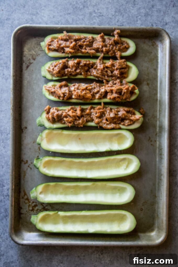 Zucchini Boats with BBQ Pulled Pork 7 BBQ Pulled Pork Stuffed Zucchini