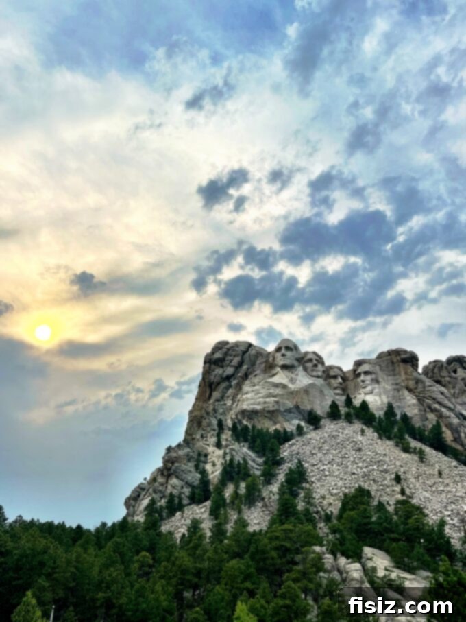 Rapid City South Dakota Stay Eat Explore 38 The iconic Mount Rushmore National Memorial, featuring the carved faces of four U.S. presidents.