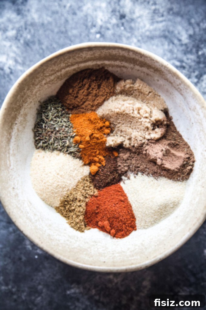 Spicy Roasted Butternut Squash Soup 4 Homemade jerk seasoning blend in a small wooden bowl