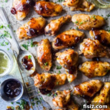 Oven-Baked Spiced Cranberry & Mustard Glazed Chicken Wings