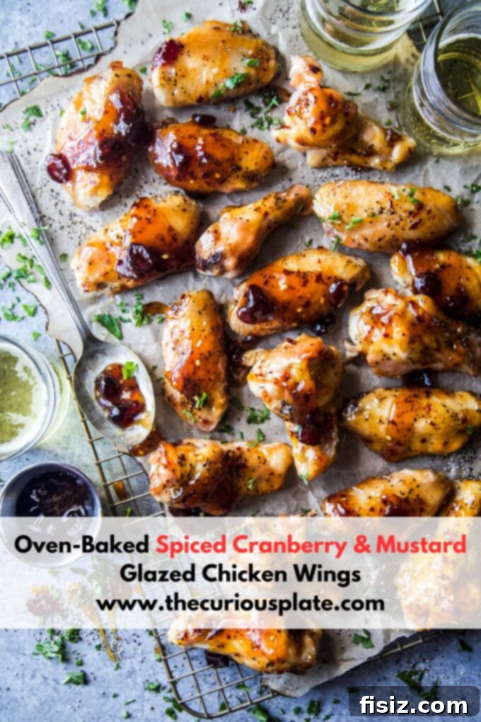 Tangy Cranberry Mustard Baked Wings 10 Oven-Baked Spiced Cranberry & Mustard Glazed Chicken Wings final serving