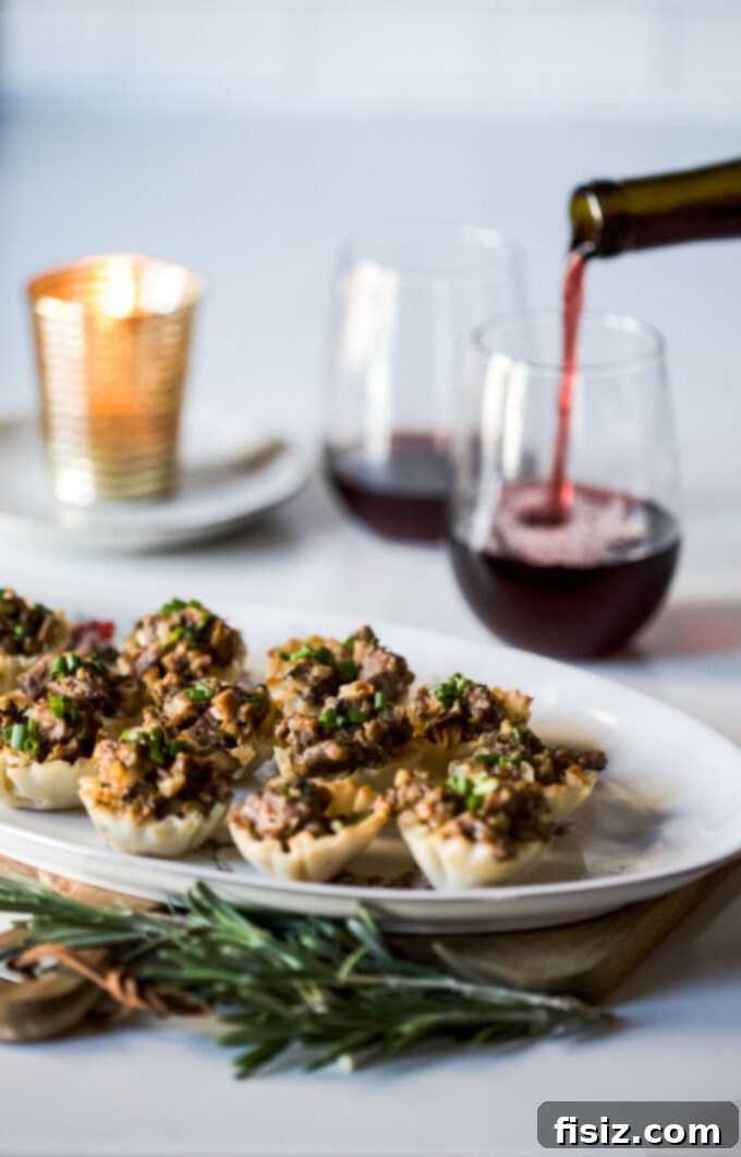 Individual Lamb Wellingtons 2 Mini Lamb Wellington Bites, a gourmet appetizer made with American lamb