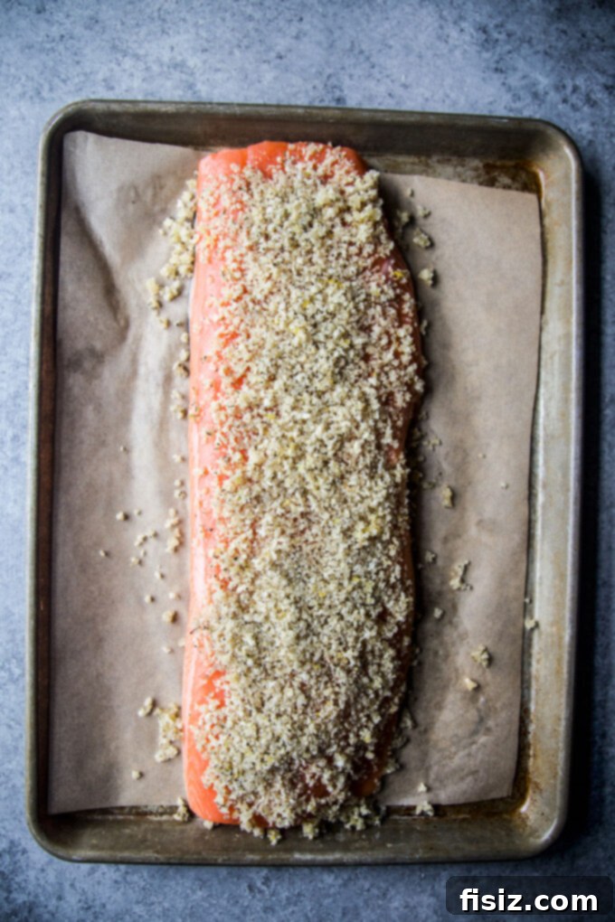 Holiday Baked Salmon with Tangy Cranberry Pistachio Crunch 6 salmon topped with panko