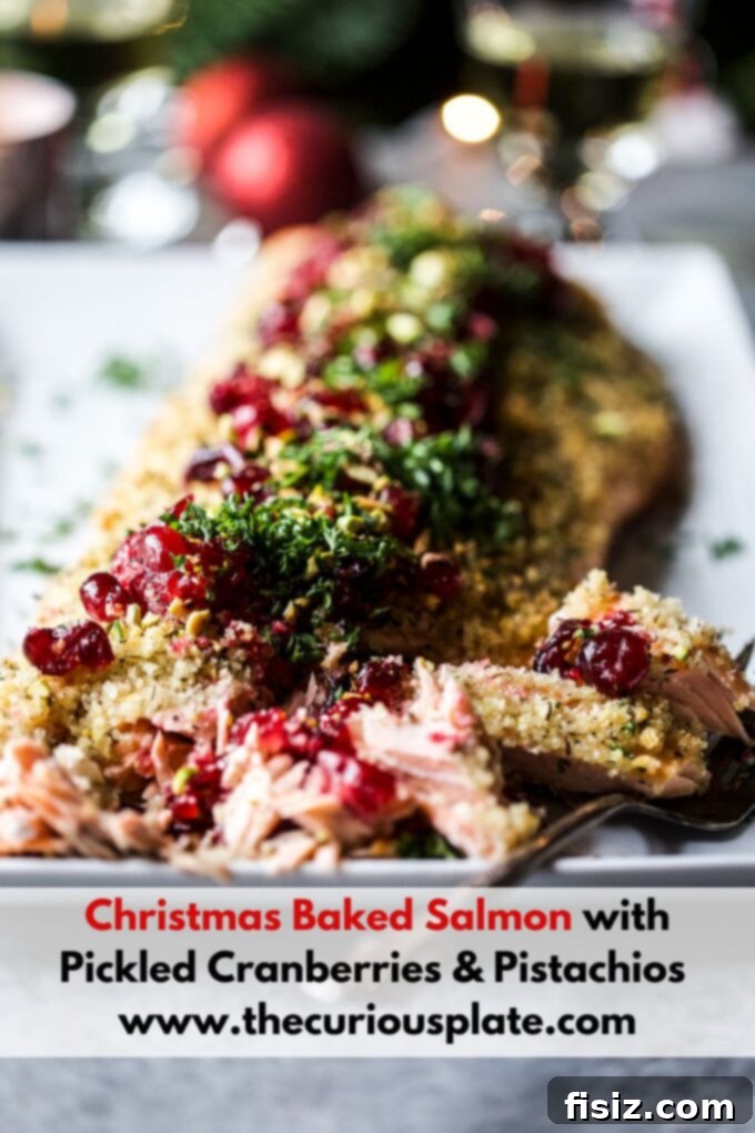 Holiday Baked Salmon with Tangy Cranberry Pistachio Crunch 10 Christmas Baked Salmon with Pickled Cranberries & Pistachios