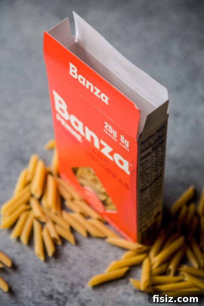 chickpea pasta in a box for high-protein greek baked ziti