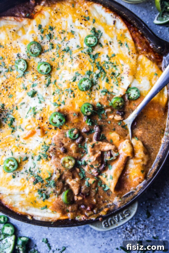 One Pan High Protein Chipotle Chicken Enchiladas 3 High-Protein Chipotle Chicken Enchilada Skillet
