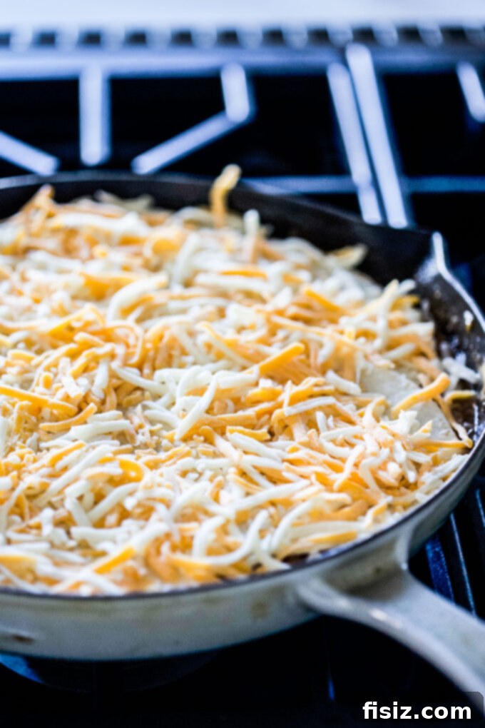 One Pan High Protein Chipotle Chicken Enchiladas 6 chipotle chicken topped with tortillas and cheese