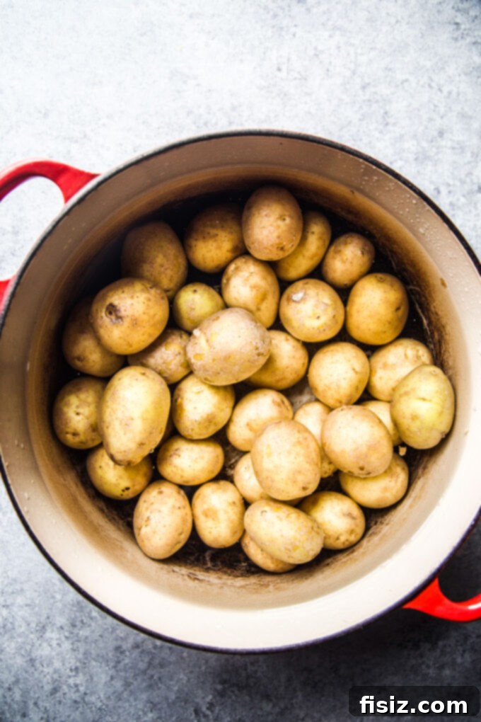potatoes in a pot of water