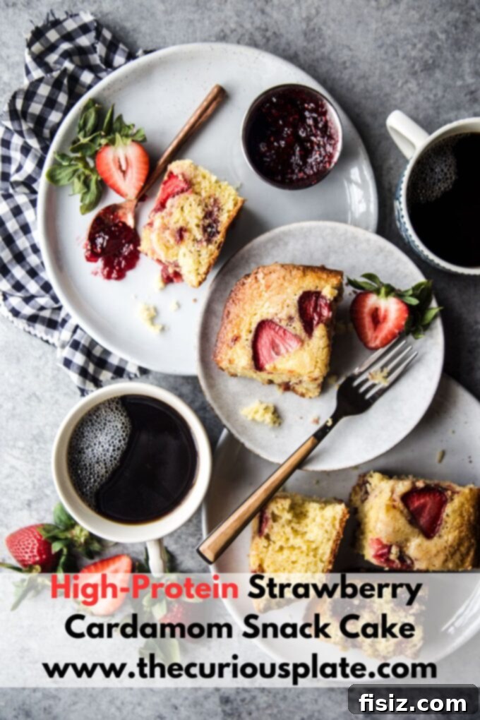 Strawberry Cardamom Protein Cake 12 final high-protein strawberry cardamom snack cake, ready to serve