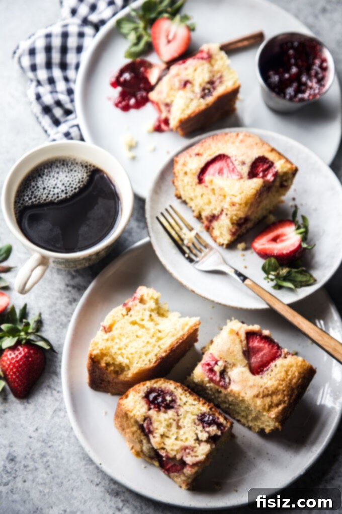 Strawberry Cardamom Protein Cake 4 high-protein strawberry cardamom snack cake slice