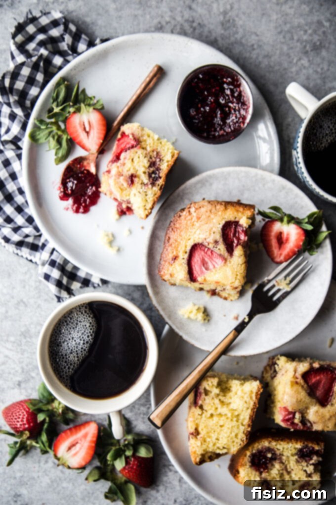 Strawberry Cardamom Protein Cake 9 high-protein strawberry cardamom snack cake, beautifully baked