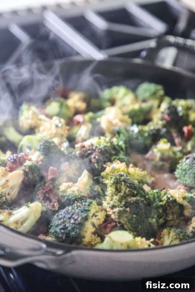 Effortless Skillet Broccoli Masterpiece 6 Easy Marry Me Skillet Broccoli being stirred