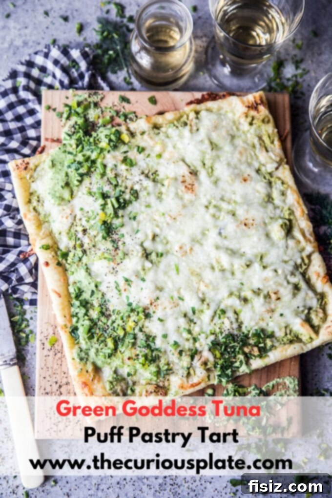 Flaky Green Goddess Tuna Tart 10 green goddess tuna puff pastry tart