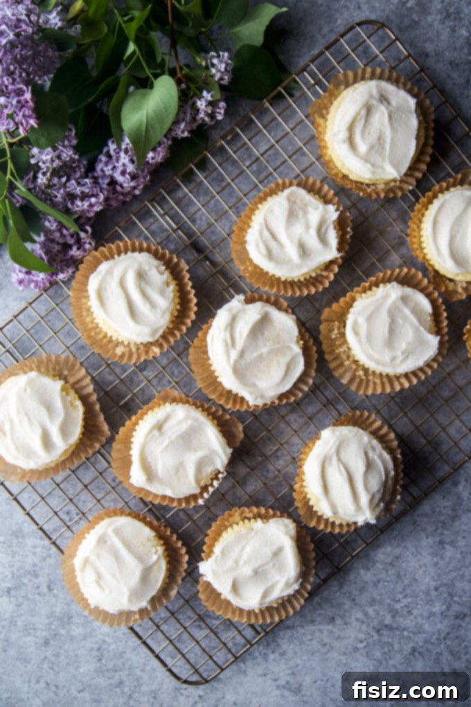Baked Coconut Lime Ricotta Muffins cooling on a wire rack before frosting.