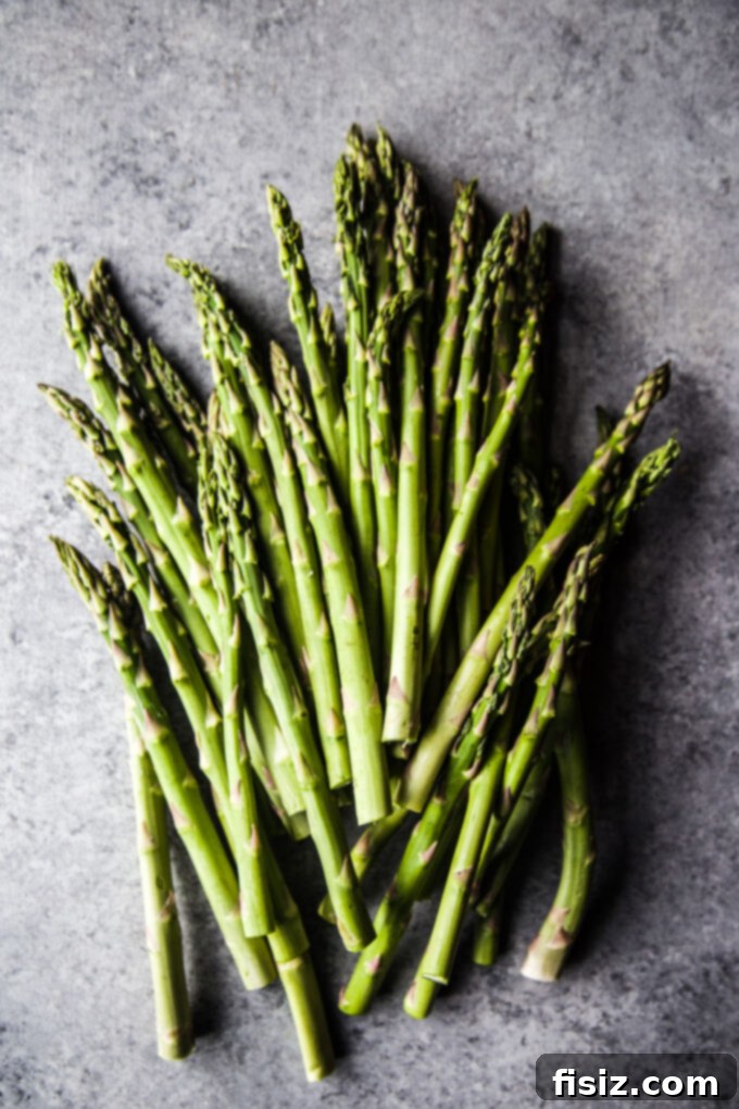 Effortless Asparagus Caesar 4 asparagus on a table