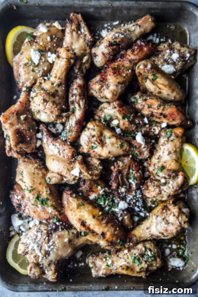 Zesty Spiced Greek Grilled Wings 3 grilled greek chicken wings