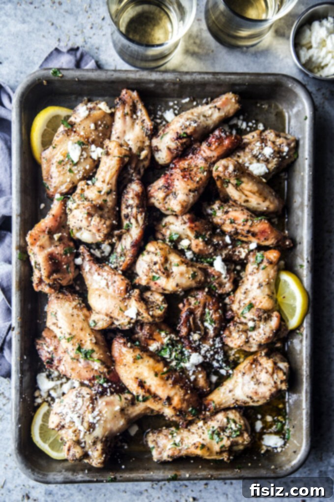 Zesty Spiced Greek Grilled Wings 8 grilled greek chicken wings
