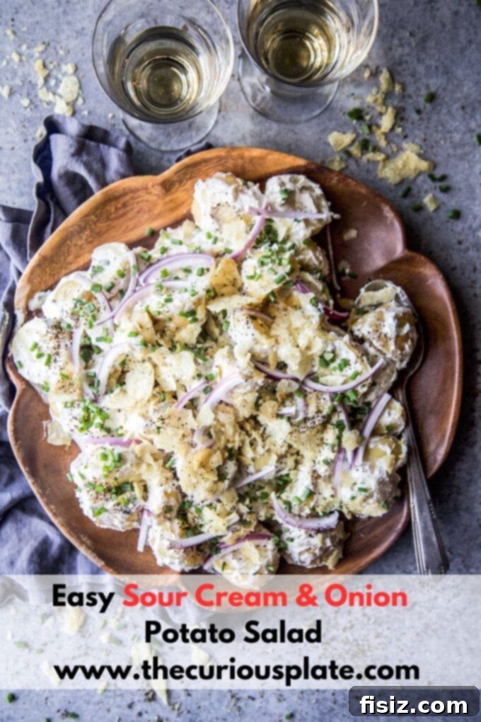 Tangy Sour Cream Onion Potato Salad 10 Close-up of Easy Sour Cream and Onion Potato Salad