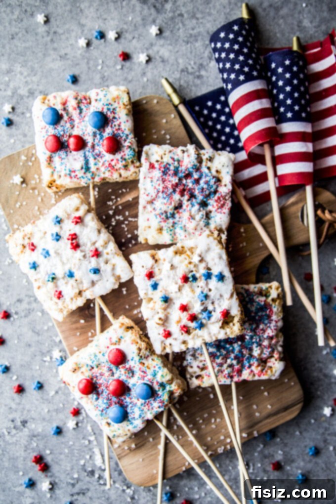 Red White and Blue Grilled Krispies 2 Easy Patriotic Grilled Rice Krispies