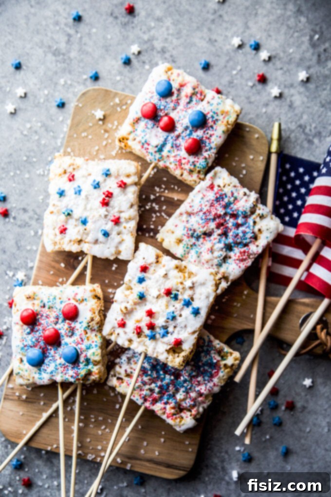 Red White and Blue Grilled Krispies 8 Easy Patriotic Grilled Rice Krispies