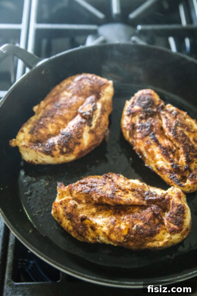 Ranch Style Skillet Chicken 6 Chicken in a skillet cooking