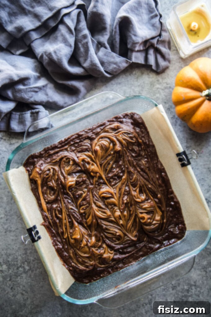 Dulce de Leche Swirled Pumpkin Brownies 6 Dulce de Leche Pumpkin Brownies