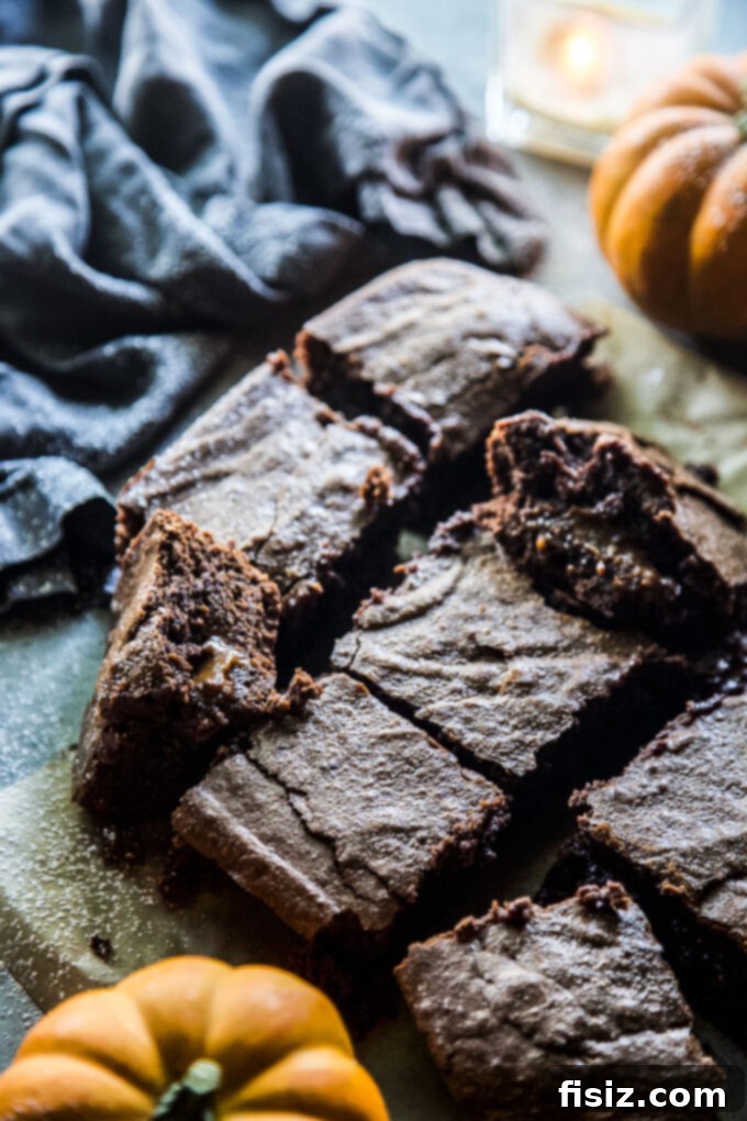 Dulce de Leche Swirled Pumpkin Brownies 8 Dulce de Leche Pumpkin Brownies