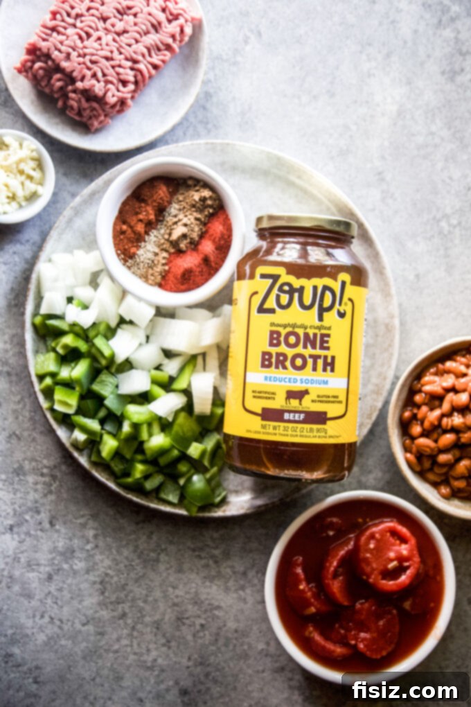 The Ultimate Classic Ground Beef Chili 4 ingredients used in chili