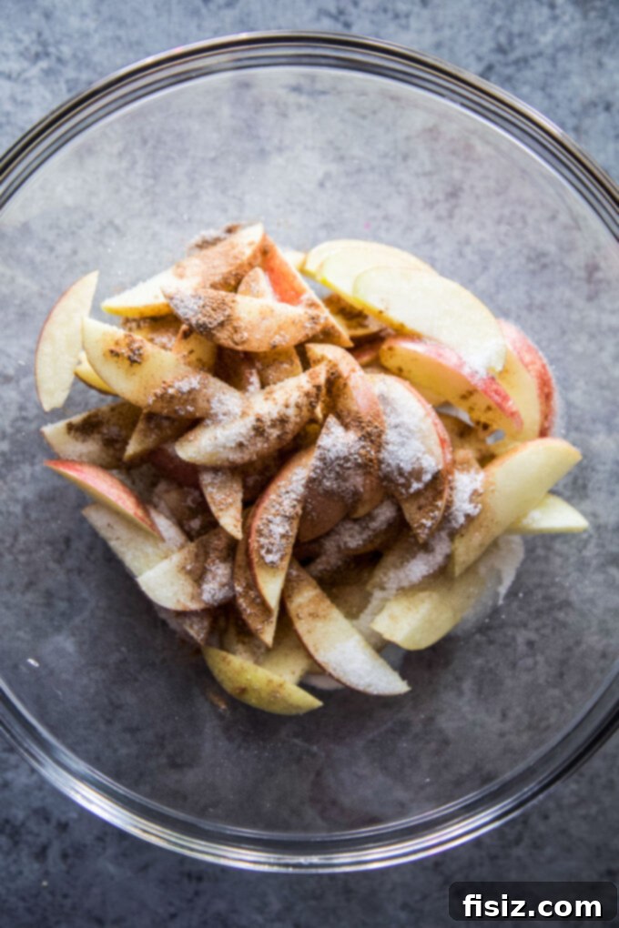 Orchard Spice Galette 5 apples in a bowl