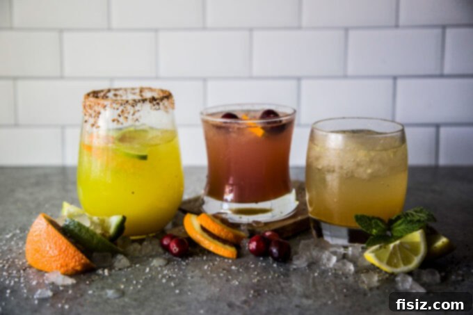 Beat the Bloat: 3 DIY Tonics for Thanksgiving Digestion 2 Three vibrant homemade tonics with fresh ginger, lemon, and turmeric, promising digestive relief after a Thanksgiving meal.