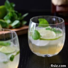 Bourbon Mojito Sparkler 2 Bourbon Sparkling Mojito cocktail, an exciting fusion of flavors