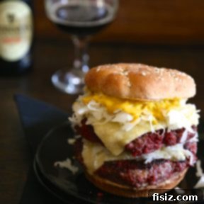 Irish Corned Beef Burgers Topped with Sharp Cheddar 2 St. Paddy's Corned Beef Burgers with Irish Cheddar