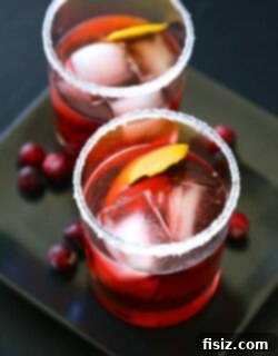 Sugared Cranberry Bourbon Negroni 2 Final Cranberry Bourbon Negroni with sugared rim and orange garnish
