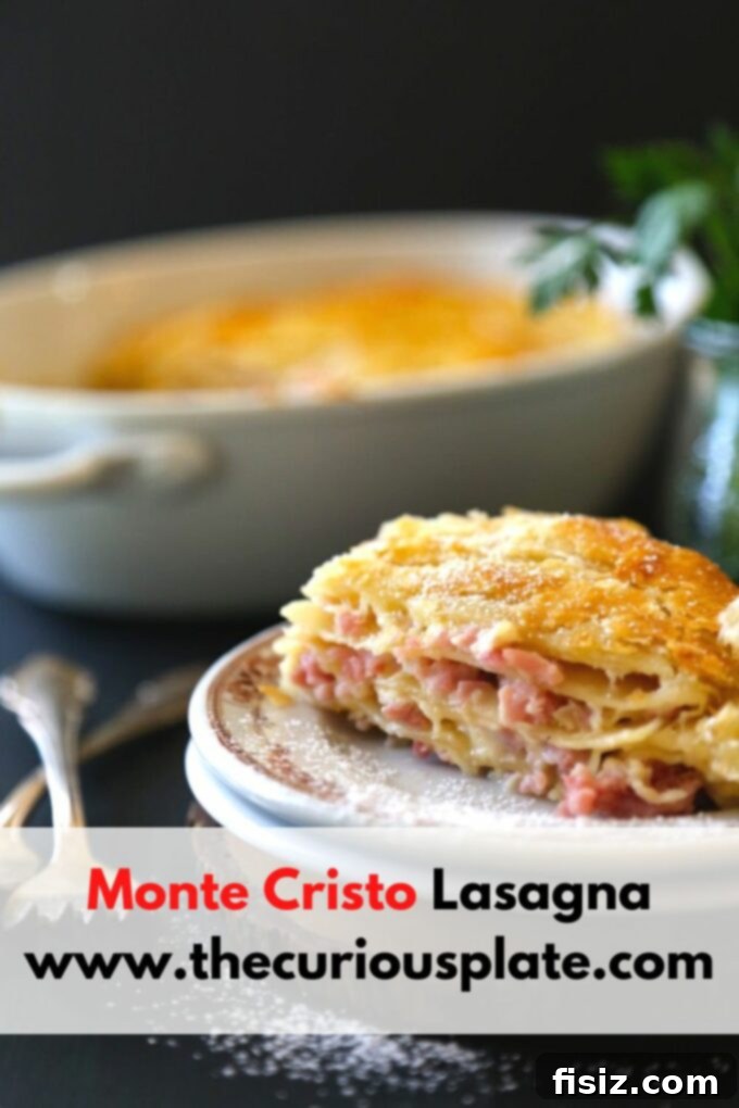 Golden Monte Cristo Lasagna 3 Beautifully baked Monte Cristo Lasagna, ready to serve
