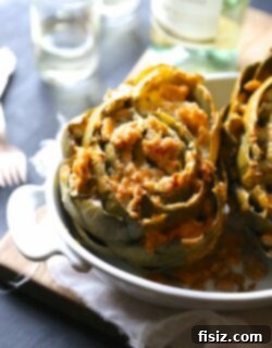 Tangy Buffalo Chicken Stuffed Artichokes with Blue Cheese 2 img 8316 6