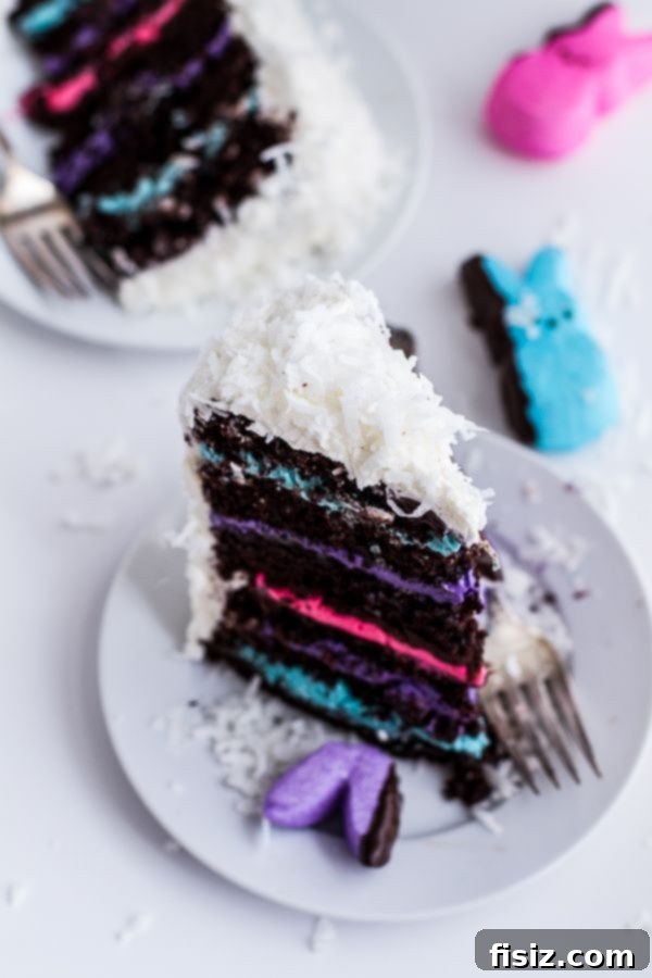10 Peep-tastic Dessert Creations 11 Six-Layer Coconut Chocolate Covered Peeps Cake, a grand Easter dessert