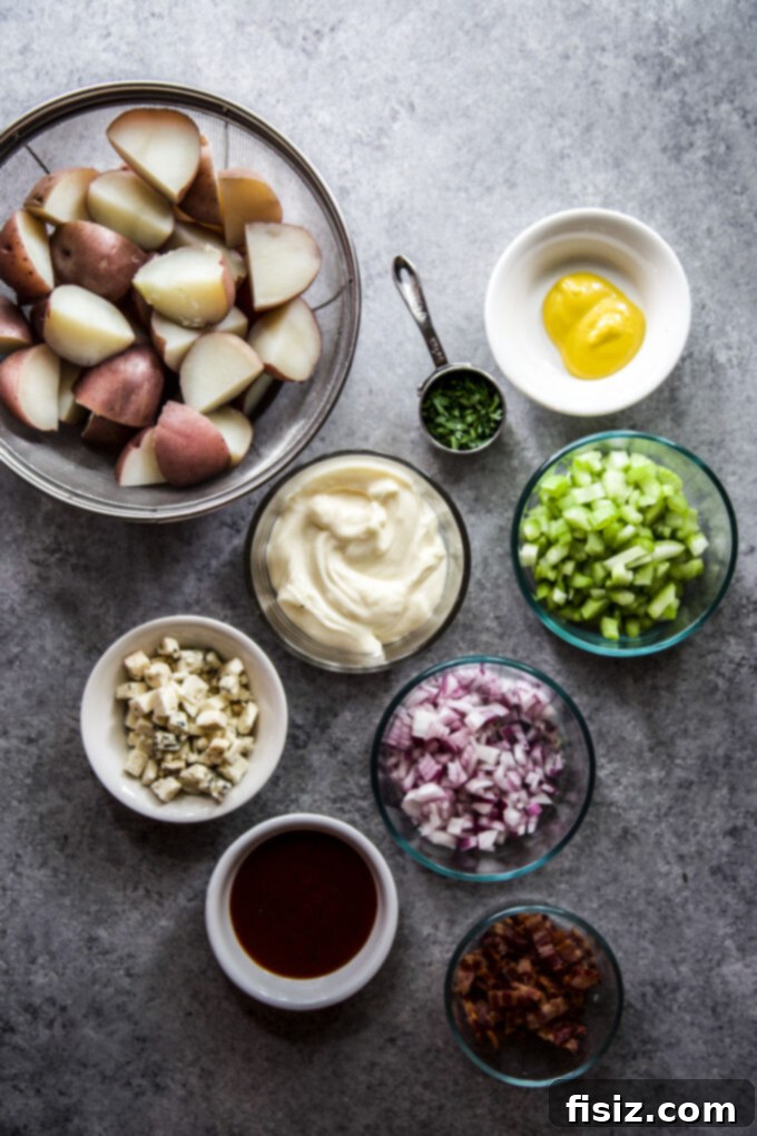 Loaded BBQ Bacon Blue Potato Salad 6 Fresh parsley and tarragon for potato salad