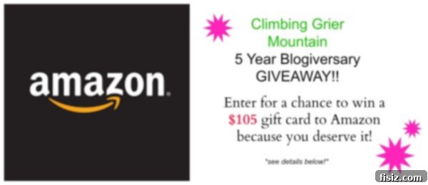Five Year Blogiversary: Top Five CGM Recipes and Moments 11 Amazon gift card giveaway on Climbing Grier Mountain