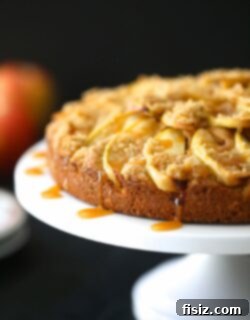 Caramel Drizzled Pumpkin Apple Cake 2 Pumpkin Apple Cake with Caramel Sauce, beautifully presented